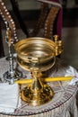 Accessories of a priest for Christian baptism