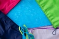 Accessories for swimming pool on a blue background Royalty Free Stock Photo