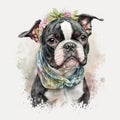 Accessorize Your Pup: Boston Terrier Headbands and Bandanas That Will Steal Your Heart AI Generated