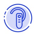 Accessory, Bluetooth, Ear, Headphone, Headset Blue Dotted Line Line Icon