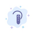 Accessory, Bluetooth, Ear, Headphone, Headset Blue Icon on Abstract Cloud Background