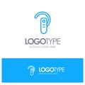 Accessory, Bluetooth, Ear, Headphone, Headset Blue Outline Logo Place for Tagline Royalty Free Stock Photo
