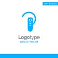 Accessory, Bluetooth, Ear, Headphone, Headset Blue Solid Logo Template. Place for Tagline