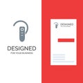 Accessory, Bluetooth, Ear, Headphone, Headset Grey Logo Design and Business Card Template