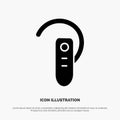 Accessory, Bluetooth, Ear, Headphone, Headset solid Glyph Icon vector