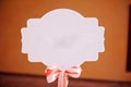 Accessory, white nameboard with nice small bow