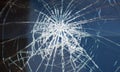 Accident, the broken glass of the car Royalty Free Stock Photo