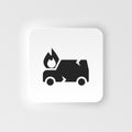 Accident, car, crash, damage icon - Vector. Insurance neumorphic style vector icon. Royalty Free Stock Photo