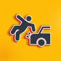 Accident, car, injure, liability pop art, retro icon