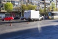 Accident between a car and a tram