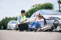 Accident with concept for insurance claim.