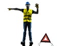 Accident detour deviation man silhouette Royalty Free Stock Photo