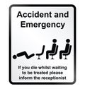 Accident and Emergency Information Sign Royalty Free Stock Photo