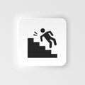 Accident, fall. Insurance icon - Vector. Insurance neumorphic style vector icon.
