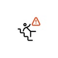 Accident fall from stairs Outline Icon, Logo, and illustration