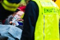 Accident - Fire brigade, Victim with respirator Royalty Free Stock Photo