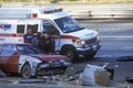 An accident on the freeway near San Francisco, California