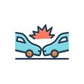 Color illustration icon for Accident, mishap and damage Royalty Free Stock Photo