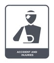 accident and injuries icon in trendy design style. accident and injuries icon isolated on white background. accident and injuries