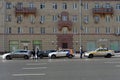 Accident involving three cars on the Garden Ring in Moscow