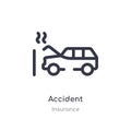 accident outline icon. isolated line vector illustration from insurance collection. editable thin stroke accident icon on white