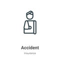 Accident outline vector icon. Thin line black accident icon, flat vector simple element illustration from editable insurance