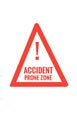 Accident prone zone in red color on white background Royalty Free Stock Photo