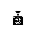 Accident recorder. dashboard camera vector icon