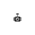 Accident recorder. dashboard camera. go pro camera vector icon