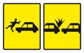 Accident road signs Royalty Free Stock Photo