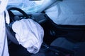 Accident safety airbags deployed during the car accident