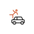 Accidental Accident car crash Outline Icon, Logo, and illustration