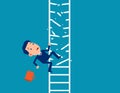 Accidentally fell from the broken ladder. Little business vector style