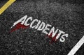 Accidents, message on the road Royalty Free Stock Photo