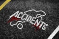 Accidents, message on the road Royalty Free Stock Photo