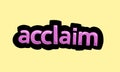 ACCLAIM writing vector design on a yellow background