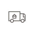 Accommodation, moving, relocation vector icon. Simple element illustration from UI concept. Accommodation, moving, relocation