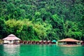 Accommodation for tourists at Cheow Lan lake,Ratchaprapha Dam, Khao Sok National Park,Suratthani, Thailand