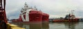 Work boat vessel berthing at port Royalty Free Stock Photo