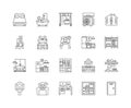 Accomodation line icons, signs, vector set, outline illustration concept