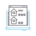 accomodation search line icon, outline symbol, vector illustration, concept sign