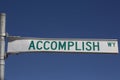 Accomplish Street Sign