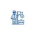 Accomplished business mission line icon concept. Accomplished business mission flat vector symbol, sign, outline