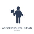 accomplished human icon. Trendy flat vector accomplished human i