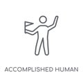 accomplished human linear icon. Modern outline accomplished huma