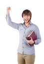 Accomplished young man with books