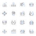 Accord line icons collection. Harmony, Agreement, Consensus, Unity, Compliance, Agreement, Concordance vector and linear