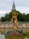 Phra Mae Thorani Statue at the Buddhist Monastery in Oudong Cambodia
