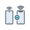 Color illustration icon for Accordingly, wifi and phone Royalty Free Stock Photo
