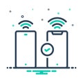 Mix icon for Accordingly, wifi and phone Royalty Free Stock Photo